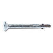 MIDWEST FASTENER Self-Drilling Screw, #12 x 2-1/2 in, Zinc Plated Steel Flat Head Phillips Drive, 100 PK 07231